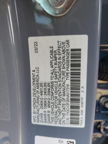 2022 Honda Accord Hybrid Sport VIN: 1HGCV3F26NA017316 Lot: 55711854