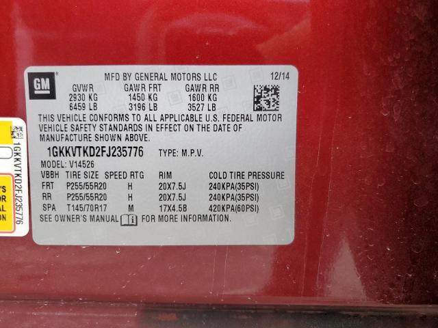 2015 GMC Acadia Denali VIN: 1GKKVTKD2FJ235776 Lot: 55651884