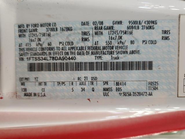 2008 Ford Econoline E350 Super Duty Van VIN: 1FTSS34L78DA90440 Lot: 56463534