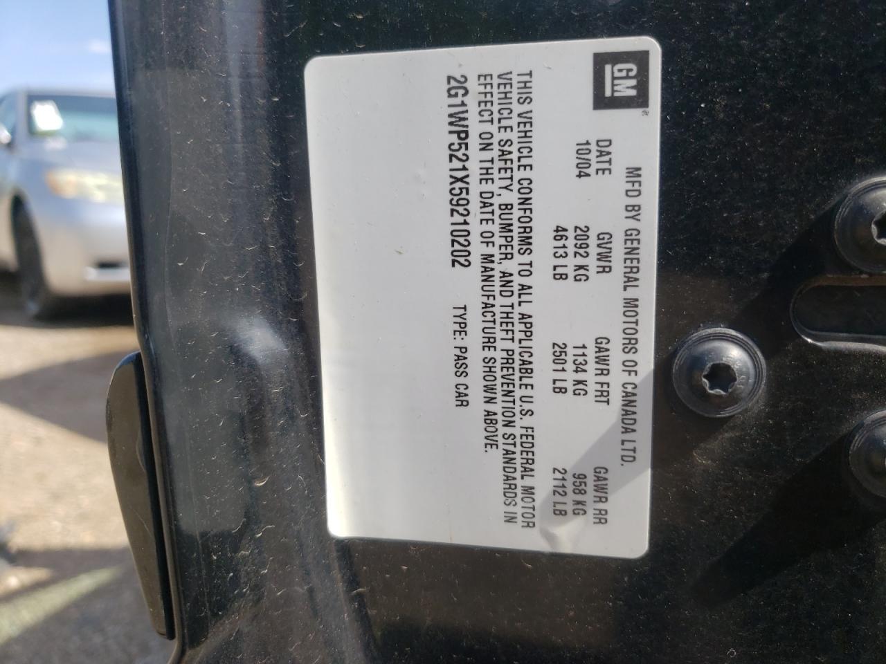 2G1WP521X59210202 2005 Chevrolet Impala Ss