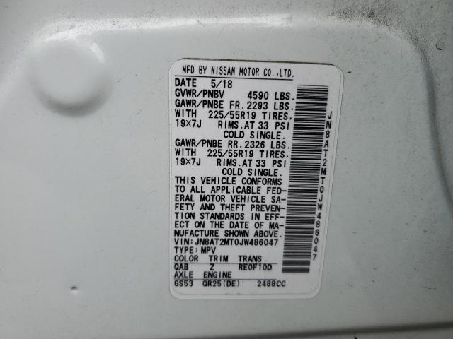 2018 Nissan Rogue S VIN: JN8AT2MT0JW486047 Lot: 55572494