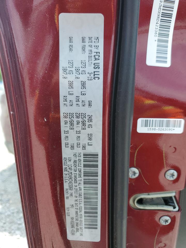 1C4PJMDX9KD423360 2019 Jeep Cherokee Limited