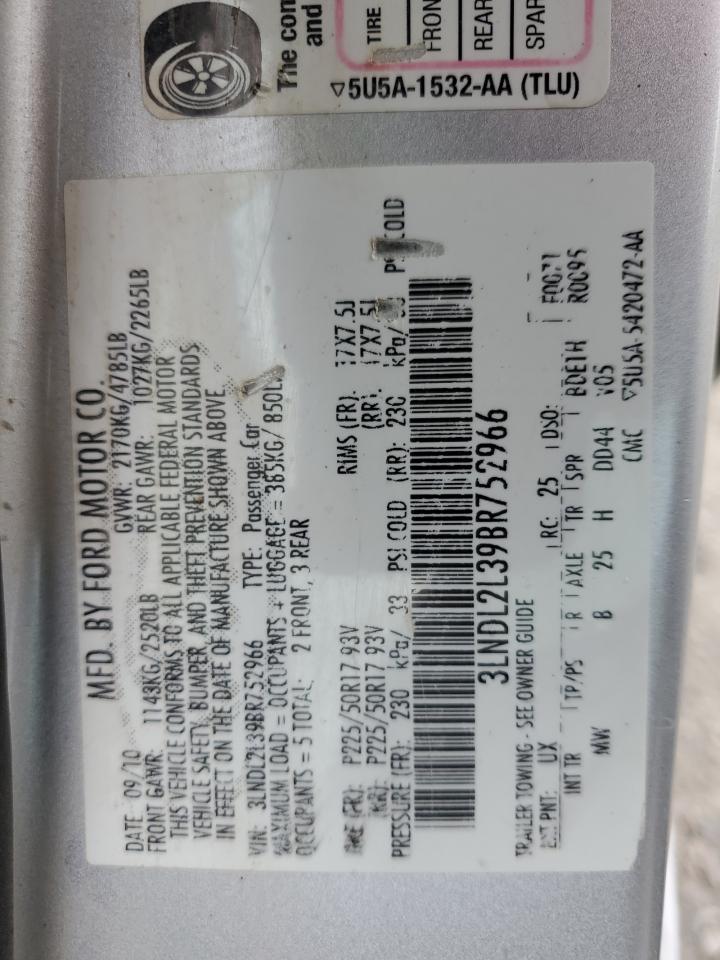 3LNDL2L39BR752966 2011 Lincoln Mkz Hybrid