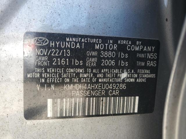 2014 Hyundai Elantra Se VIN: KMHDH4AHXEU049286 Lot: 55635214