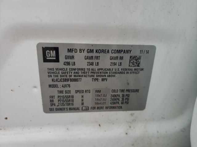 2015 BUICK ENCORE with FRONT END damage, VIN KL4CJCSB9FB088077