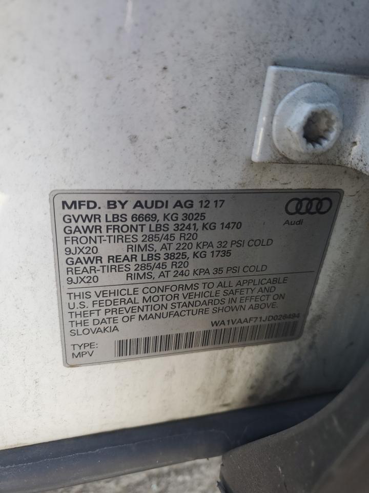 WA1VAAF71JD026494 2018 Audi Q7 Prestige