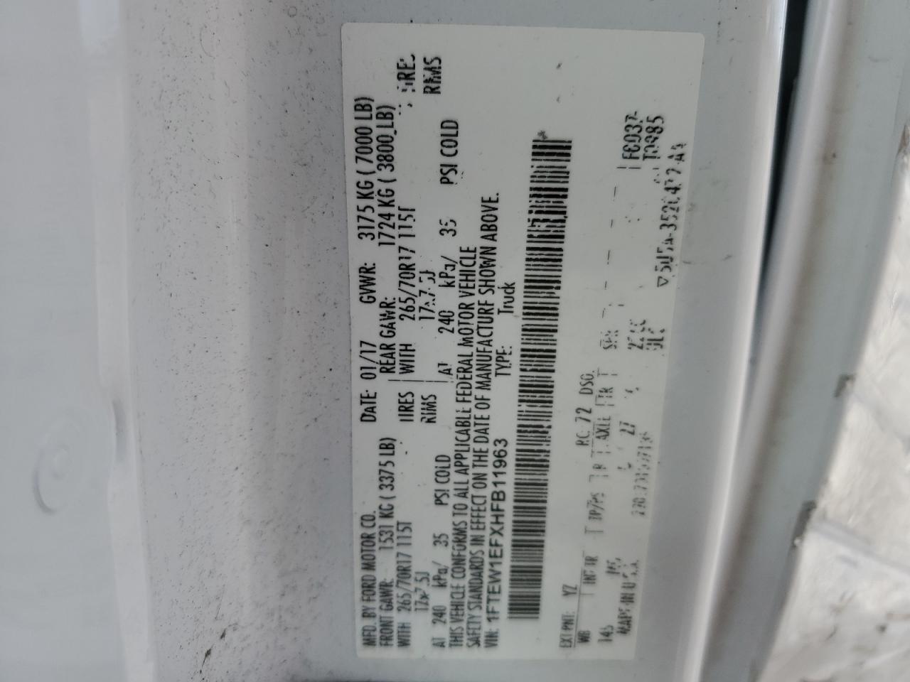 1FTEW1EFXHFB11963 2017 Ford F150 Supercrew