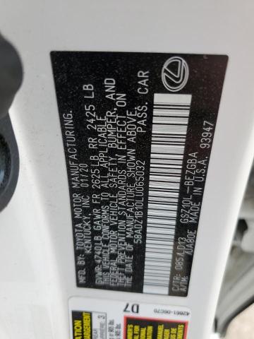 2020 Lexus Es 350 VIN: 58ADZ1B10LU065032 Lot: 54080174