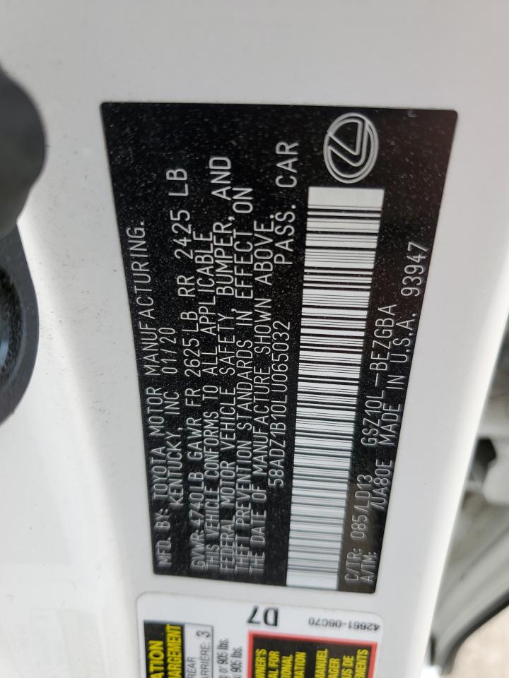 58ADZ1B10LU065032 2020 Lexus Es 350