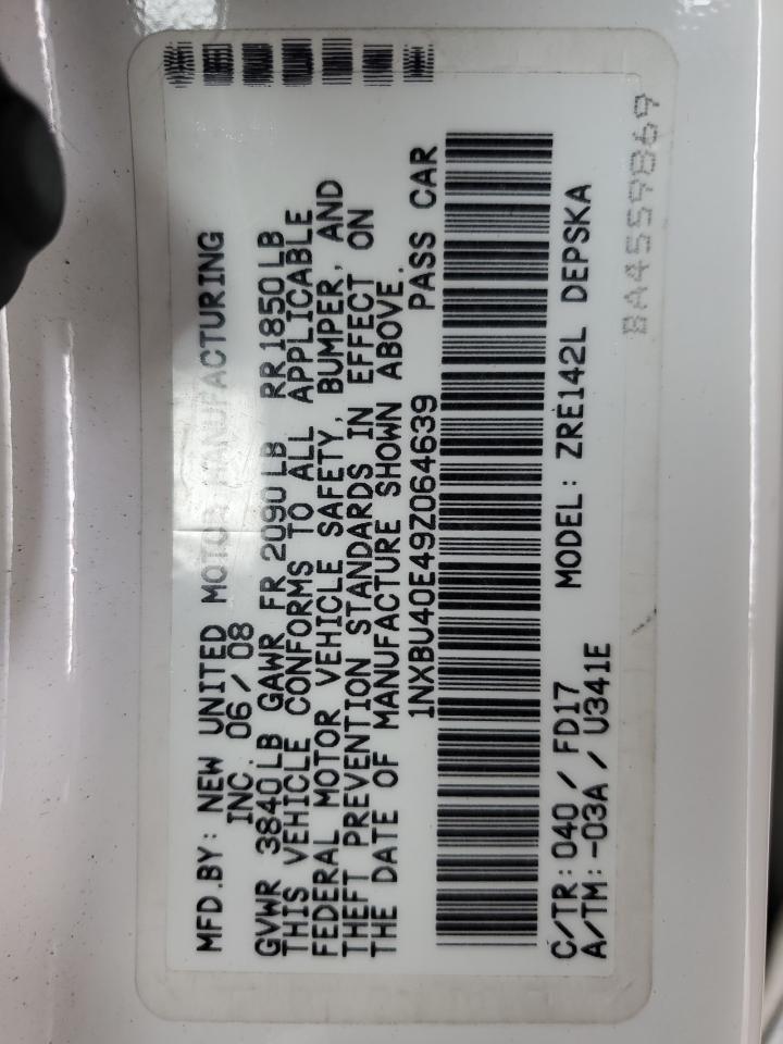 1NXBU40E49Z064639 2009 Toyota Corolla Base