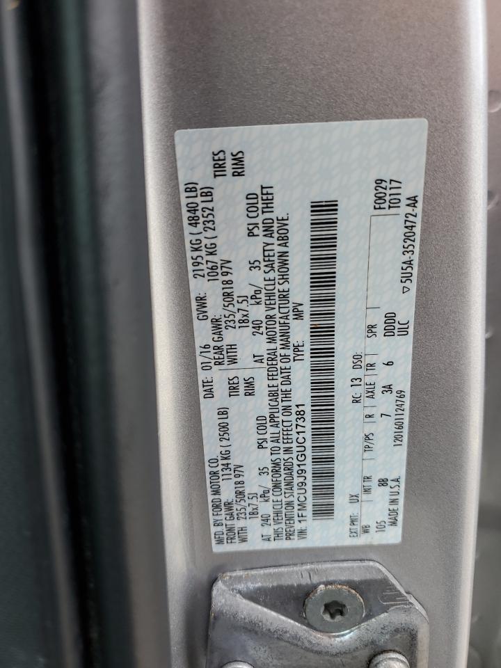 1FMCU9J91GUC17381 2016 Ford Escape Titanium