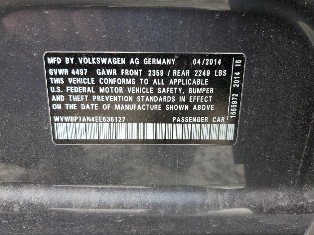 WVWBP7AN4EE536127 2014 Volkswagen Cc Sport