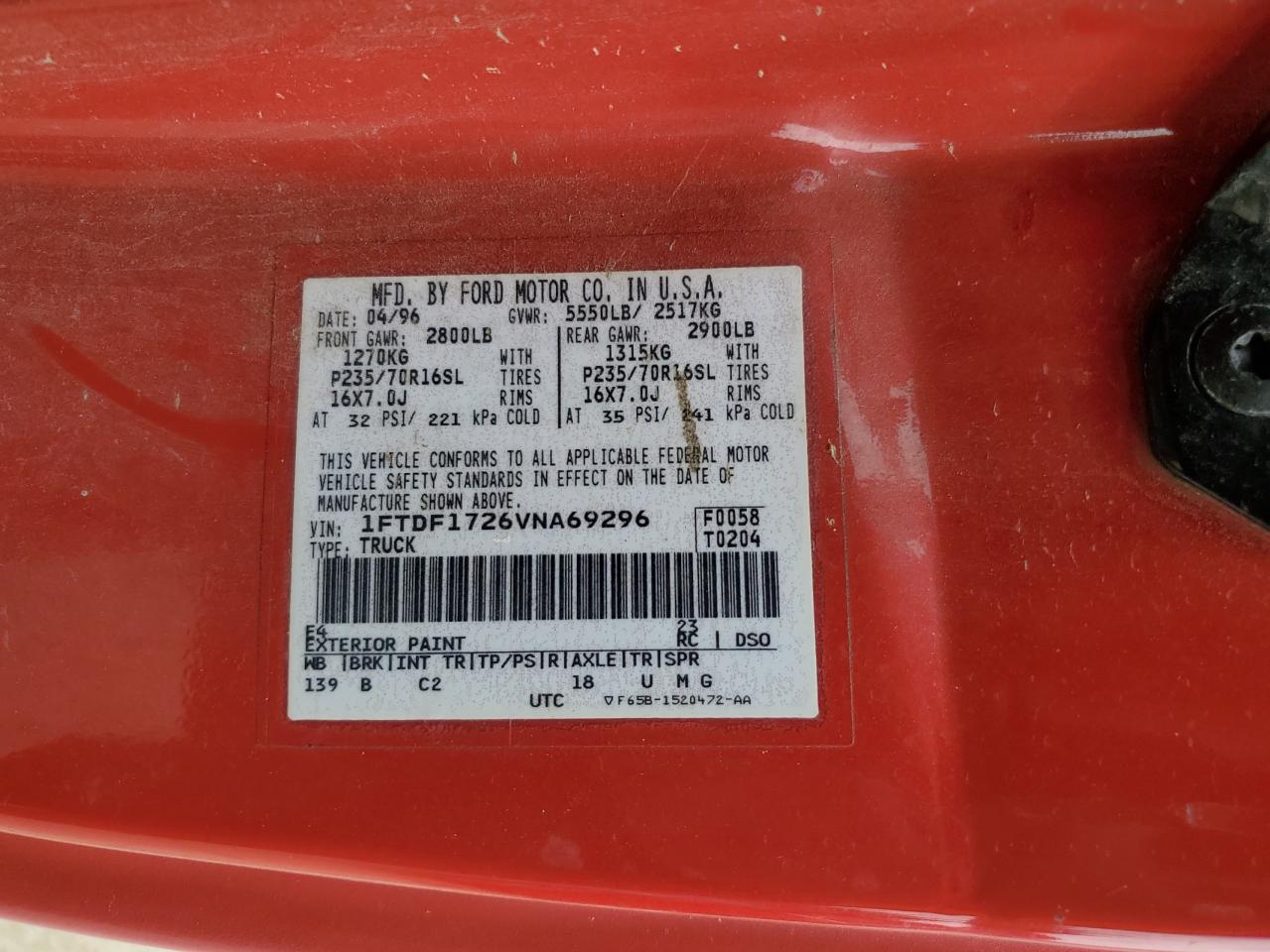 1FTDF1726VNA69296 1997 Ford F150