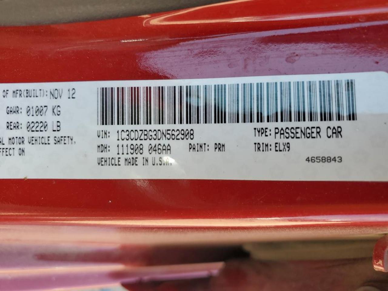 1C3CDZBG3DN562908 2013 Dodge Avenger R/T