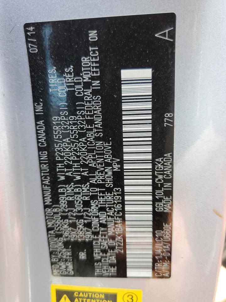 2T2ZK1BA4FC161913 2015 Lexus Rx 350