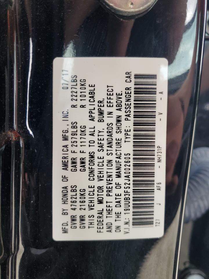 19UUB3F52JA002605 2018 Acura Tlx Tech