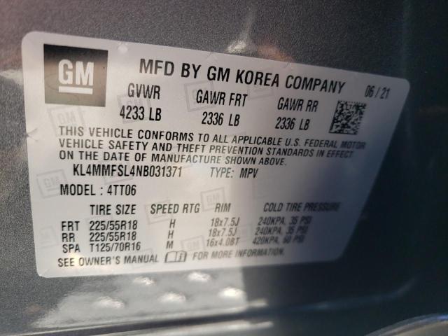 2022 Buick Encore Gx Essence VIN: KL4MMFSL4NB031371 Lot: 53884274