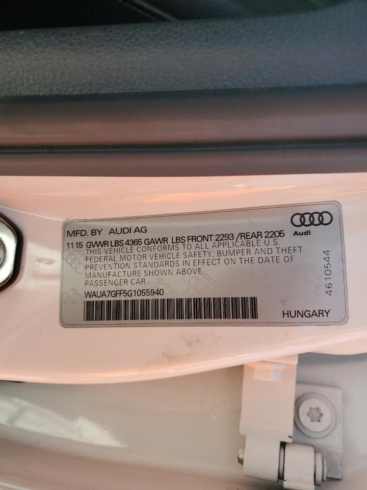 WAUA7GFF5G1055940 2016 Audi A3 Premium