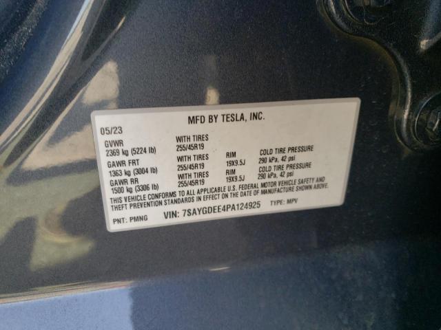 2023 Tesla Model Y VIN: 7SAYGDEE4PA124925 Lot: 52876924