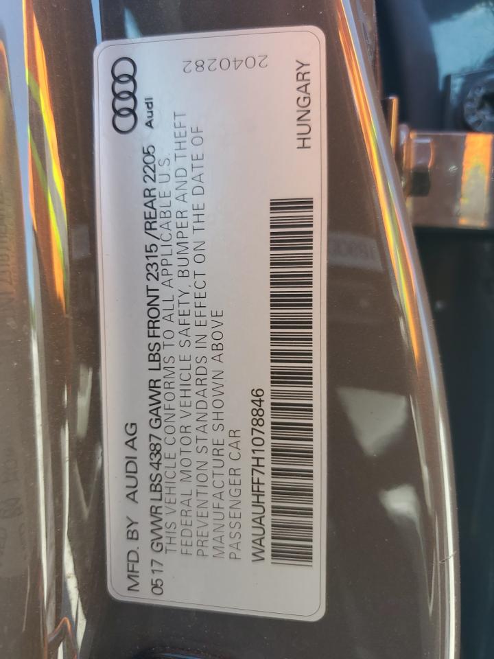 2017 Audi A3 Premium vin: WAUAUHFF7H1078846