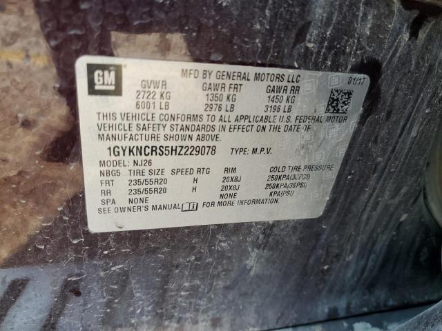 2017 Cadillac Xt5 Premium Luxury VIN: 1GYKNCRS5HZ229078 Lot: 54554834