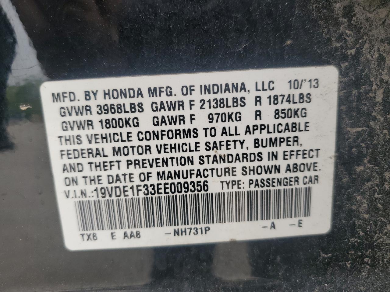 19VDE1F33EE009356 2014 Acura Ilx 20