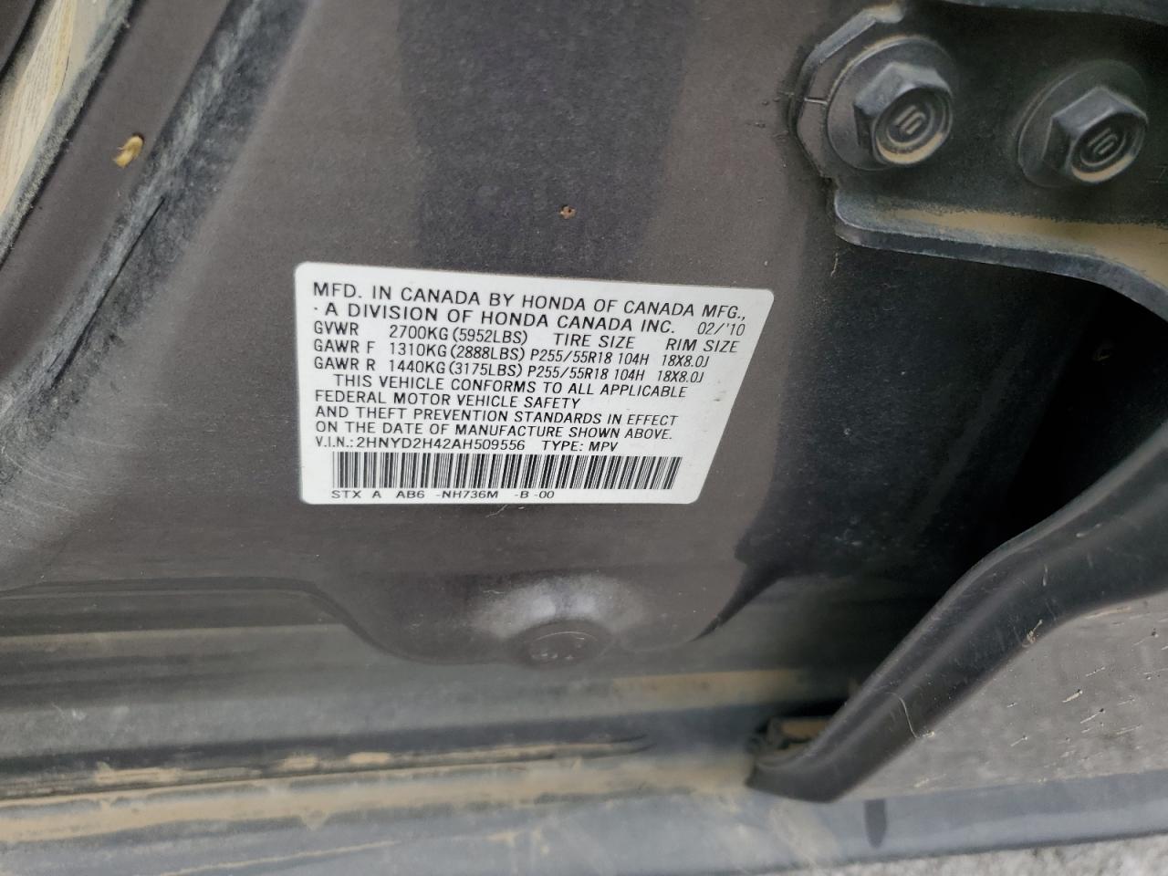 2HNYD2H42AH509556 2010 Acura Mdx Technology