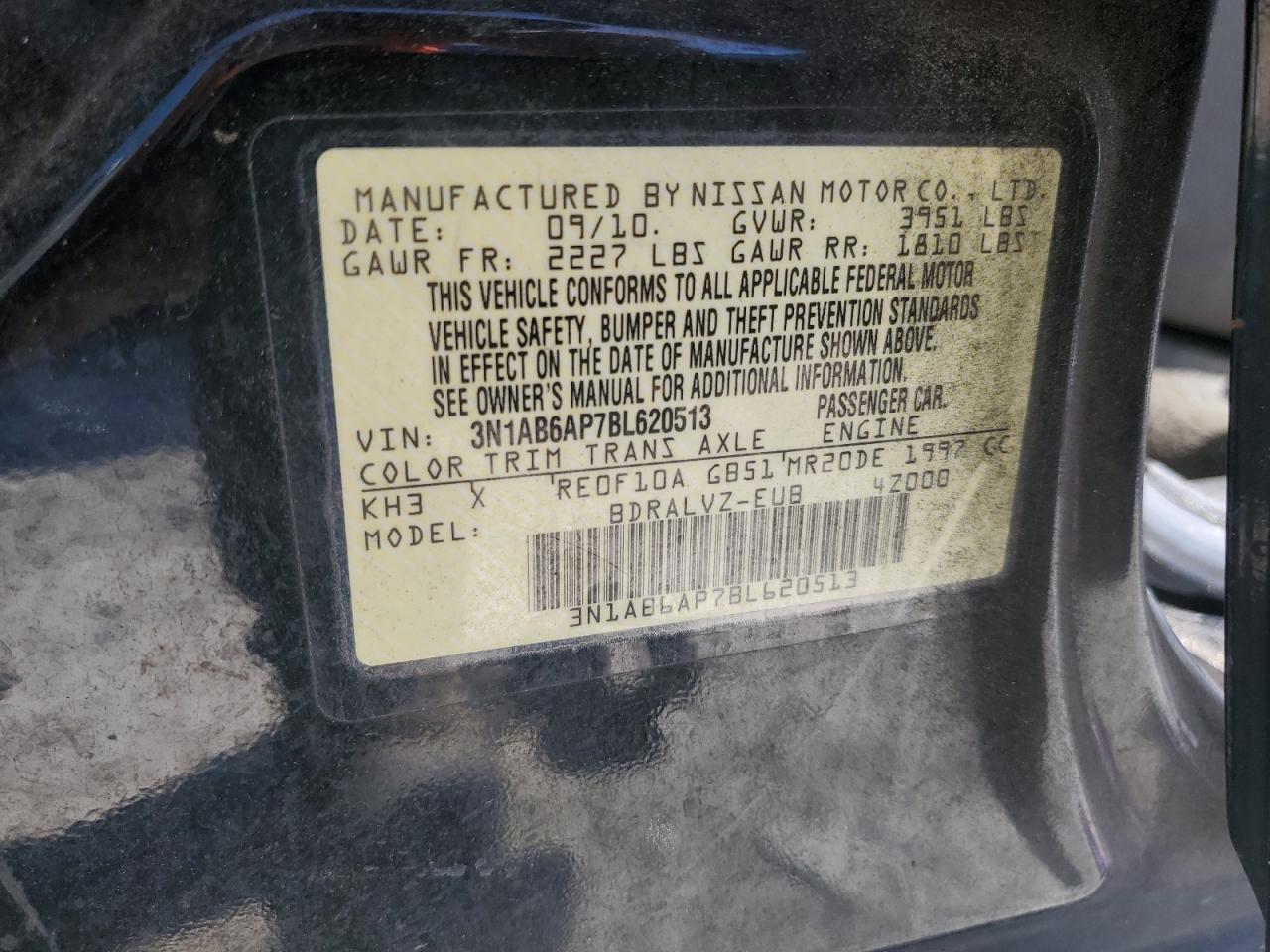 3N1AB6AP7BL620513 2011 Nissan Sentra 2.0