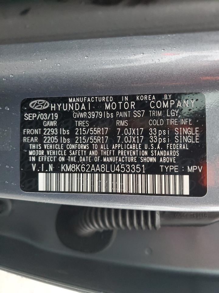 KM8K62AA8LU453351 2020 Hyundai Kona Sel Plus