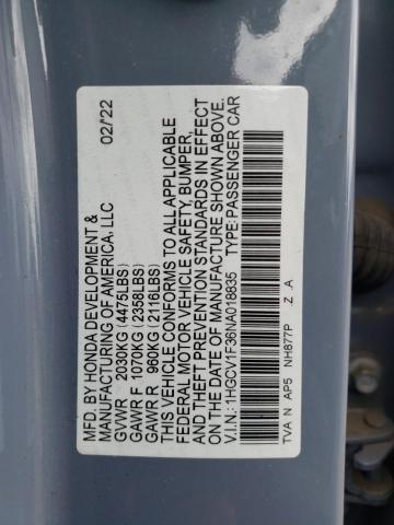 2022 Honda Accord Sport VIN: 1HGCV1F36NA018835 Lot: 57225384