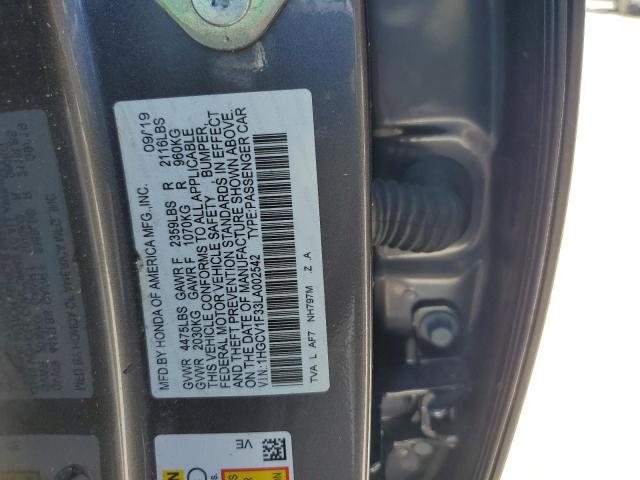 1HGCV1F33LA002542 2020 HONDA ACCORD - Image 12