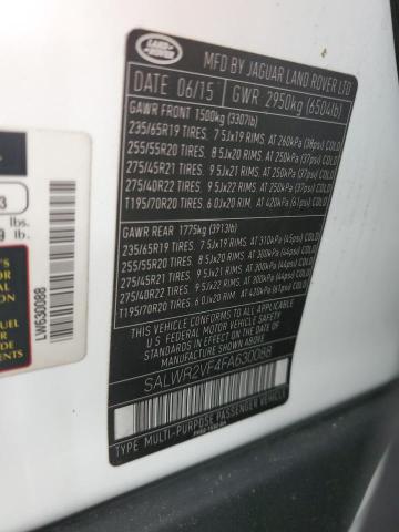 2015 LAND ROVER RANGE ROVE - SALWR2VF4FA630088
