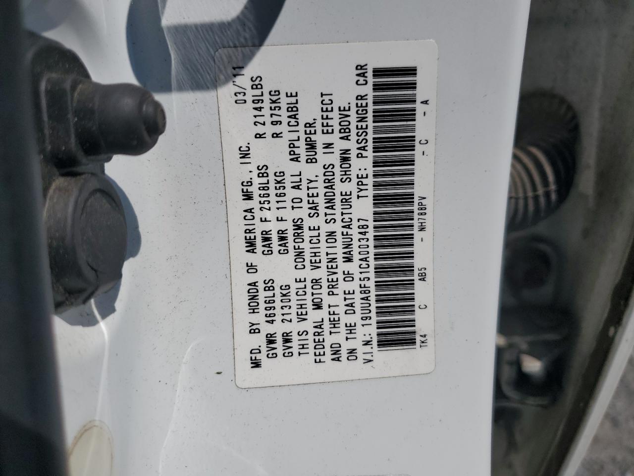 19UUA8F51CA003487 2012 Acura Tl