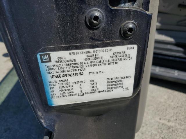 2004 Chevrolet Tahoe C1500 VIN: 1GNEC13V74J310762 Lot: 56947054