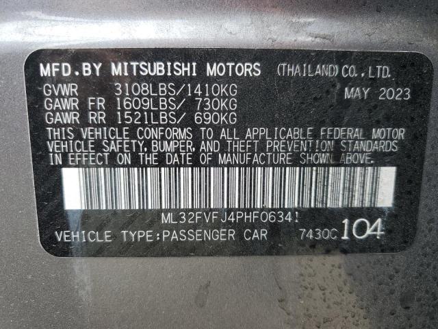 2023 Mitsubishi Mirage G4 Se VIN: ML32FVFJ4PHF06341 Lot: 55101394