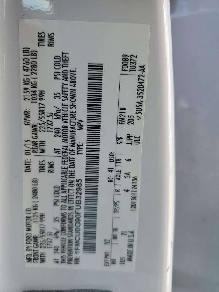 1FMCU0G90FUB32985 2015 Ford Escape Se