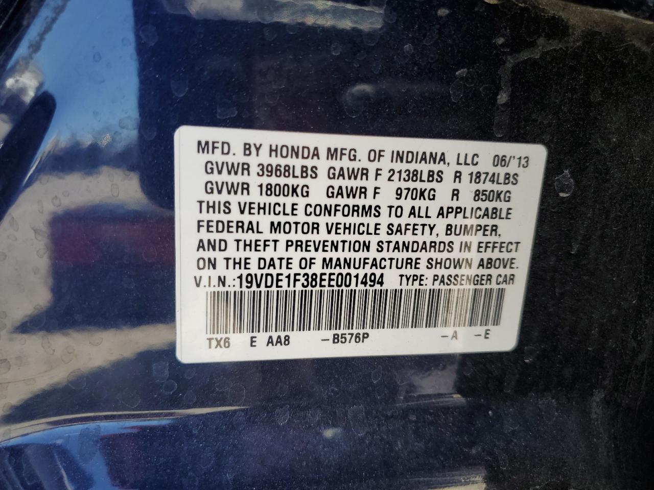 19VDE1F38EE001494 2014 Acura Ilx 20