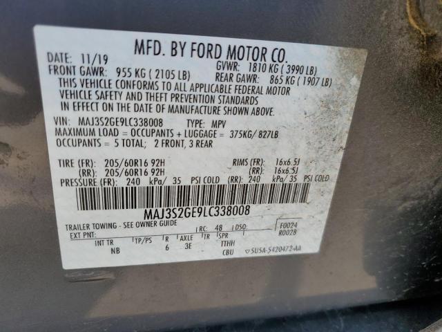 2020 Ford Ecosport Se VIN: MAJ3S2GE9LC338008 Lot: 55031614