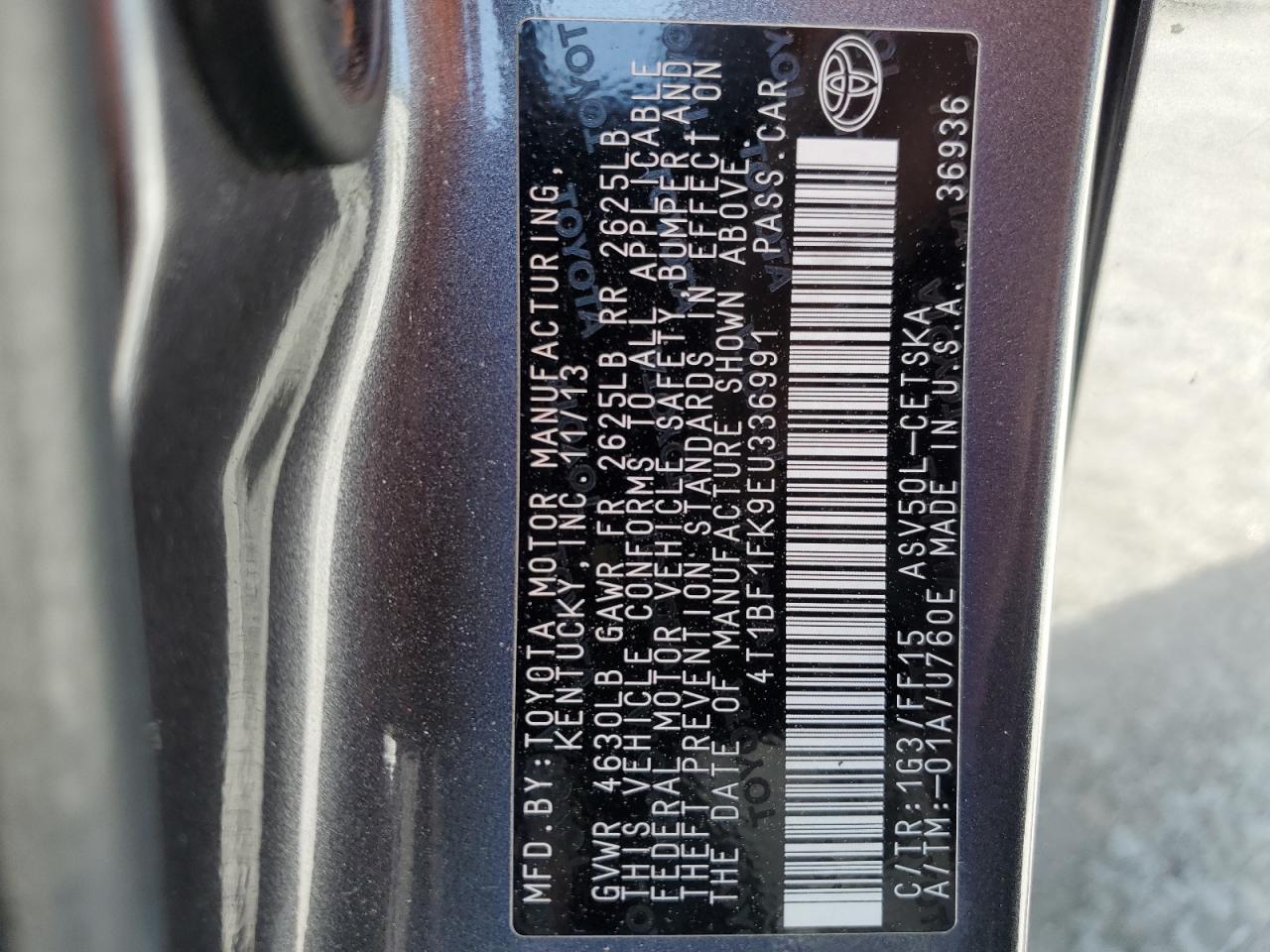 4T1BF1FK9EU336991 2014 Toyota Camry L