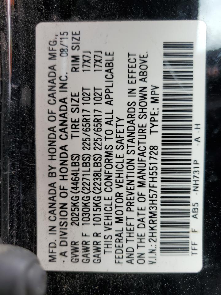 2HKRM3H57FH551728 2015 Honda Cr-V Ex