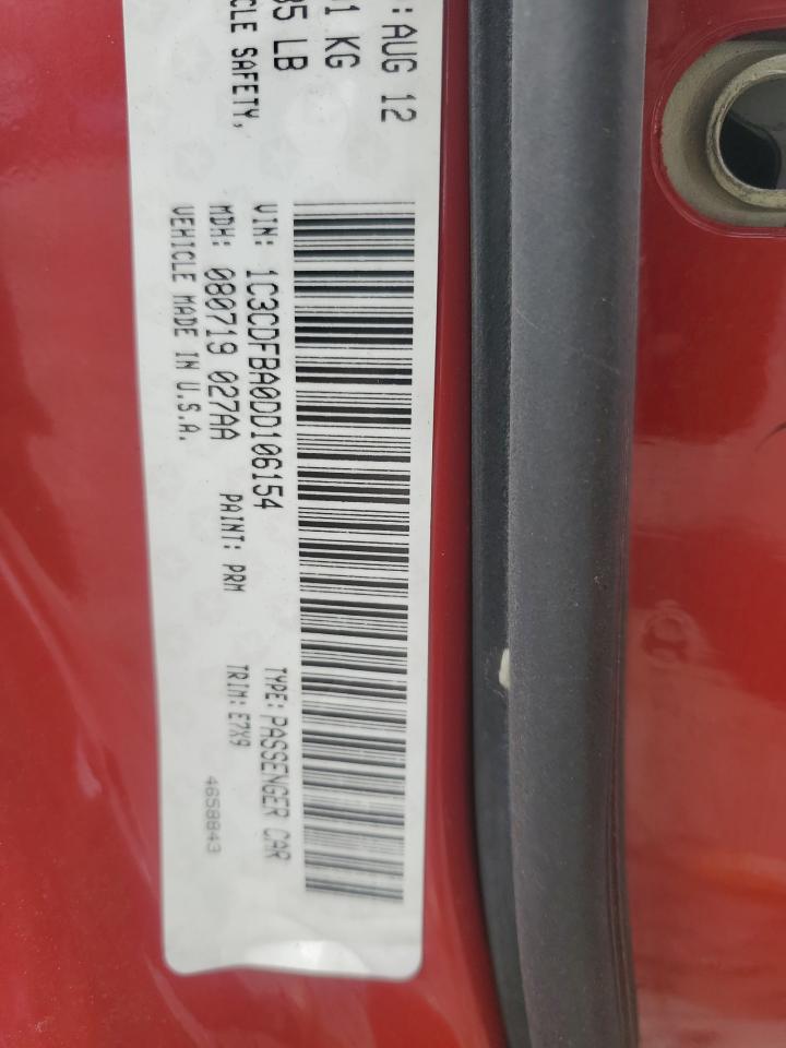 1C3CDFBA0DD106154 2013 Dodge Dart Sxt