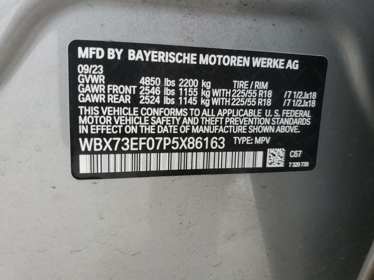 WBX73EF07P5X86163 2023 BMW X1 xDrive28I