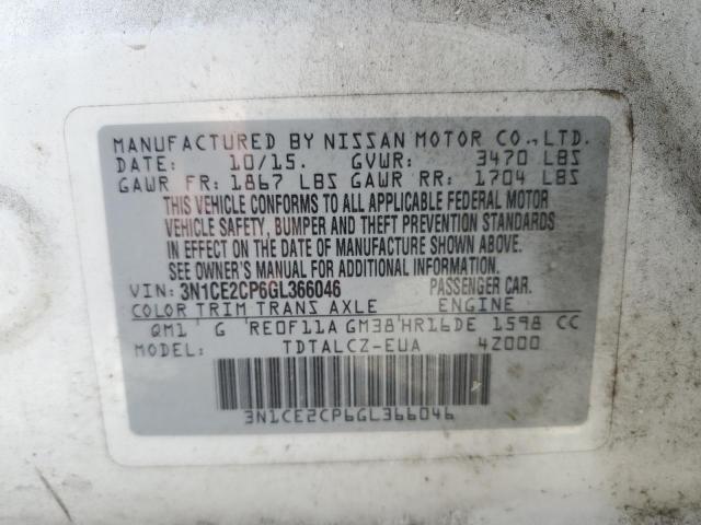 2016 NISSAN VERSA NOTE - 3N1CE2CP6GL366046