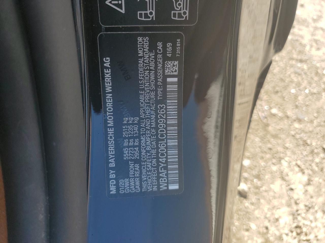 WBAFY4C06LCD99263 2020 BMW M850Xi