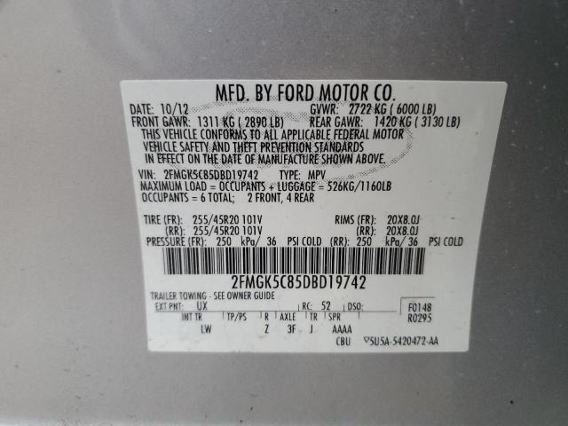 2013 Ford Flex Sel VIN: 2FMGK5C85DBD19742 Lot: 56453914