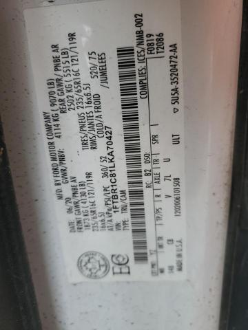 2020 Ford Transit T-250 VIN: 1FTBR1C81LKA70427 Lot: 51790704