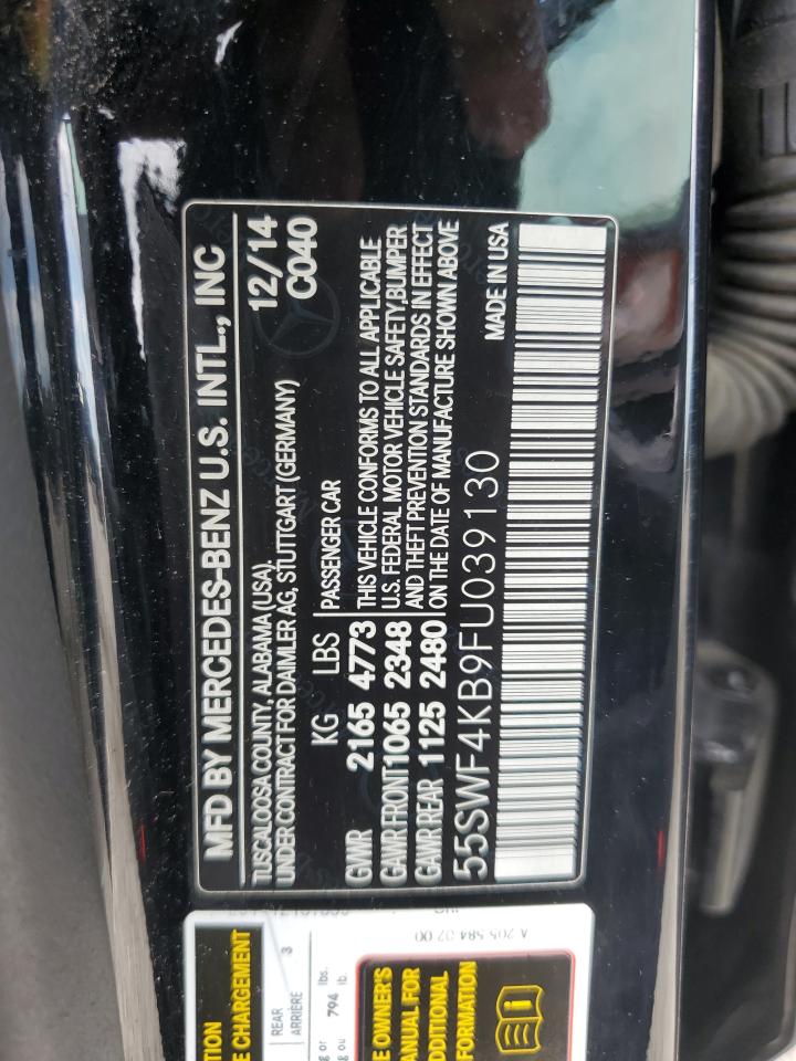 55SWF4KB9FU039130 2015 Mercedes-Benz C 300 4Matic