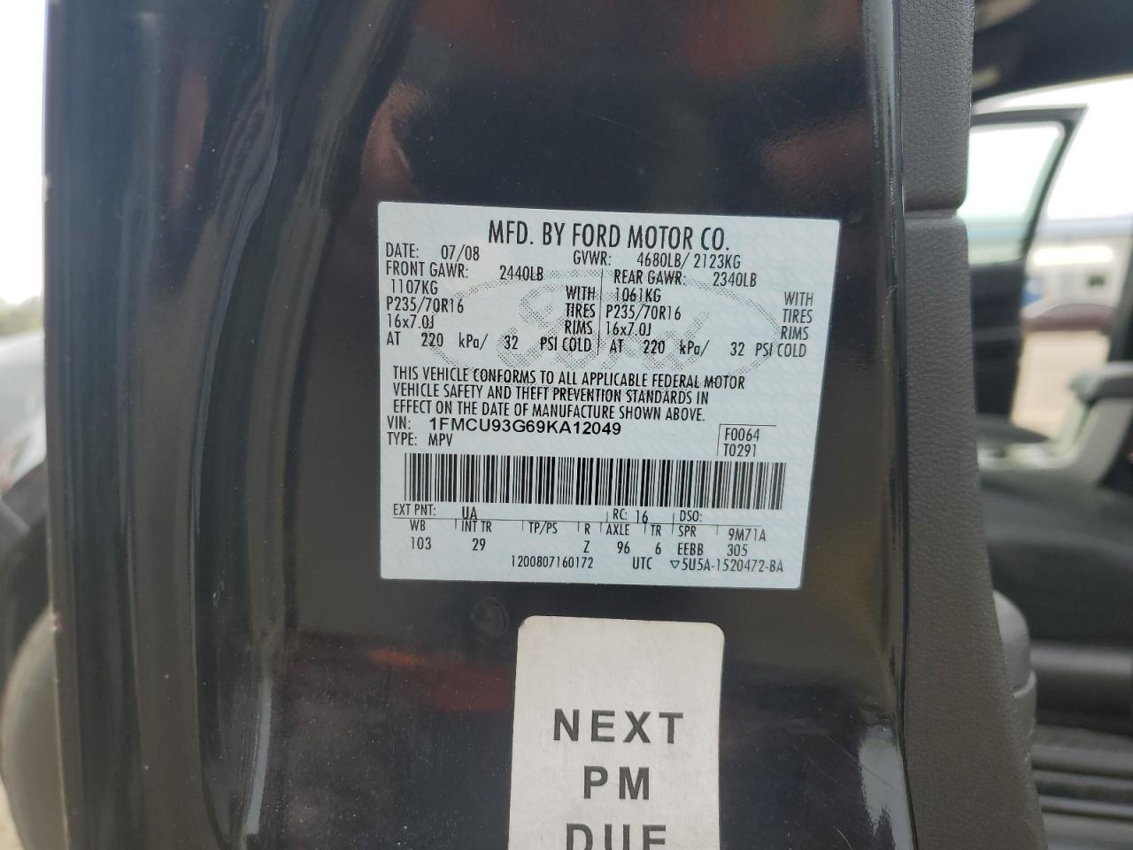 1FMCU93G69KA12049 2009 Ford Escape Xlt