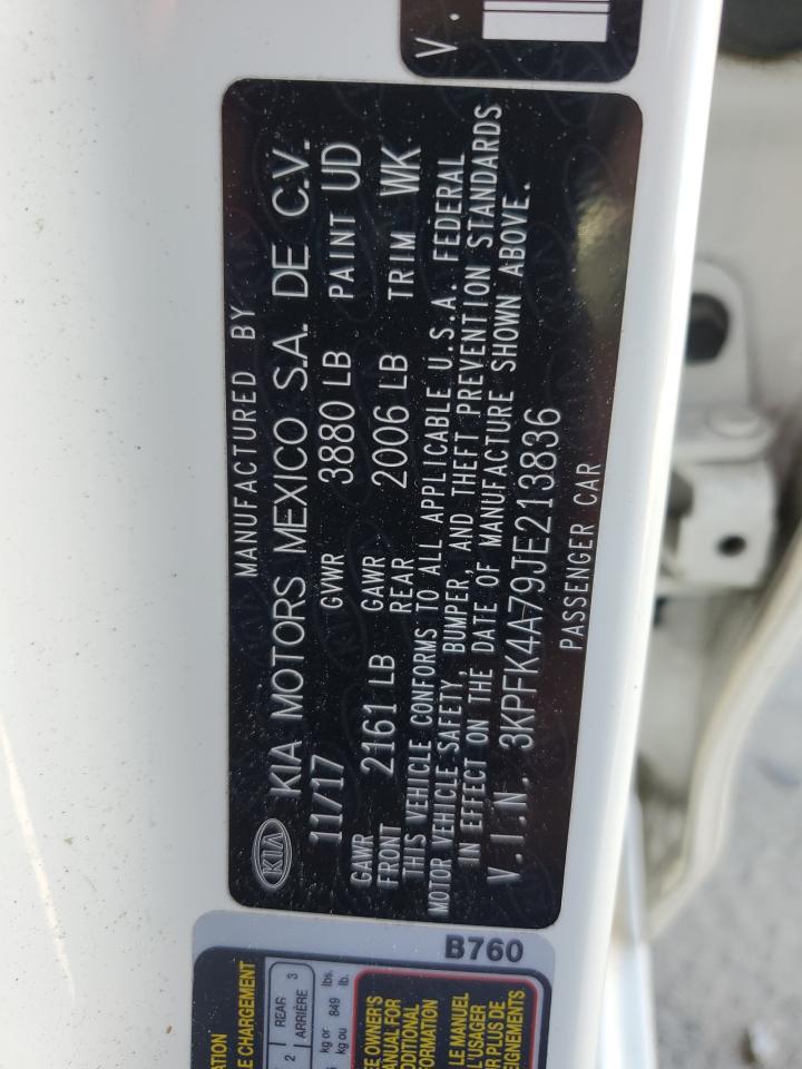 3KPFK4A79JE213836 2018 Kia Forte Lx