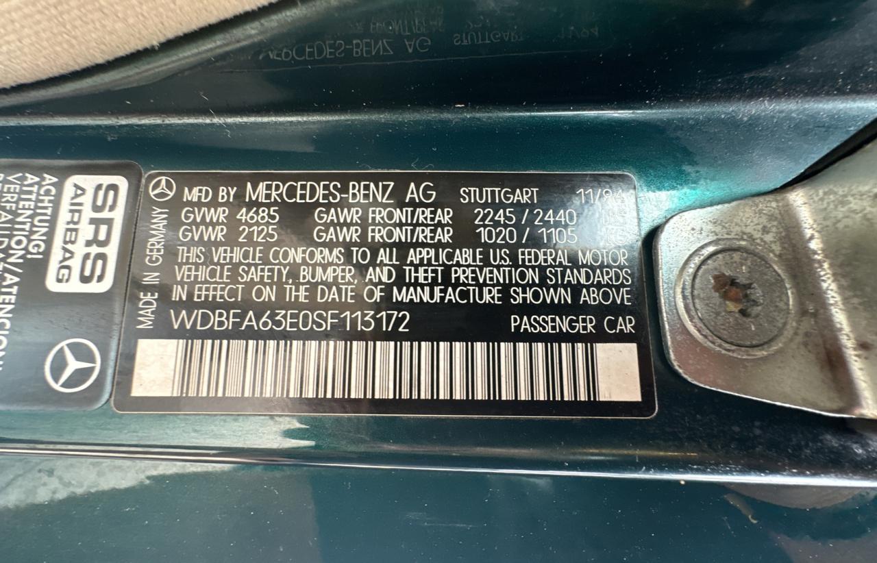 wdbfa63e0sf113172 WDBFA63E0SF113172 1995 Mercedes-Benz Sl 320